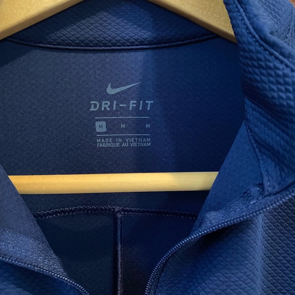 Medium Navy Nike Dri-Fit Zip Long Sleeve Top - Picture 3 of 3